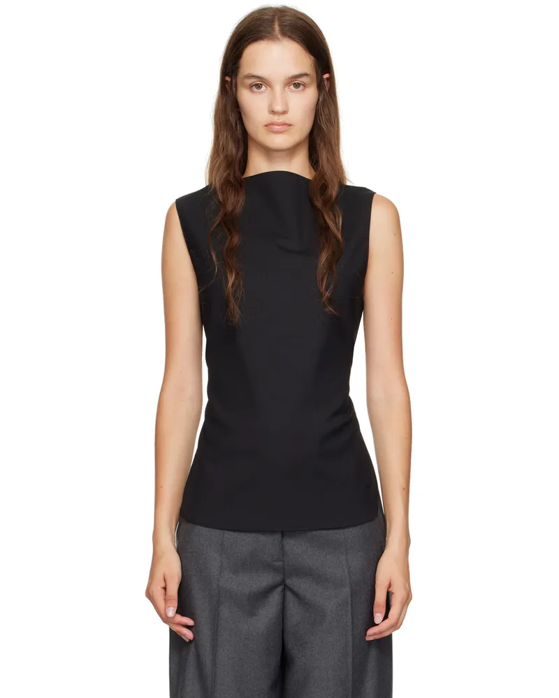 Róhe Black Open Back Tank Top 001