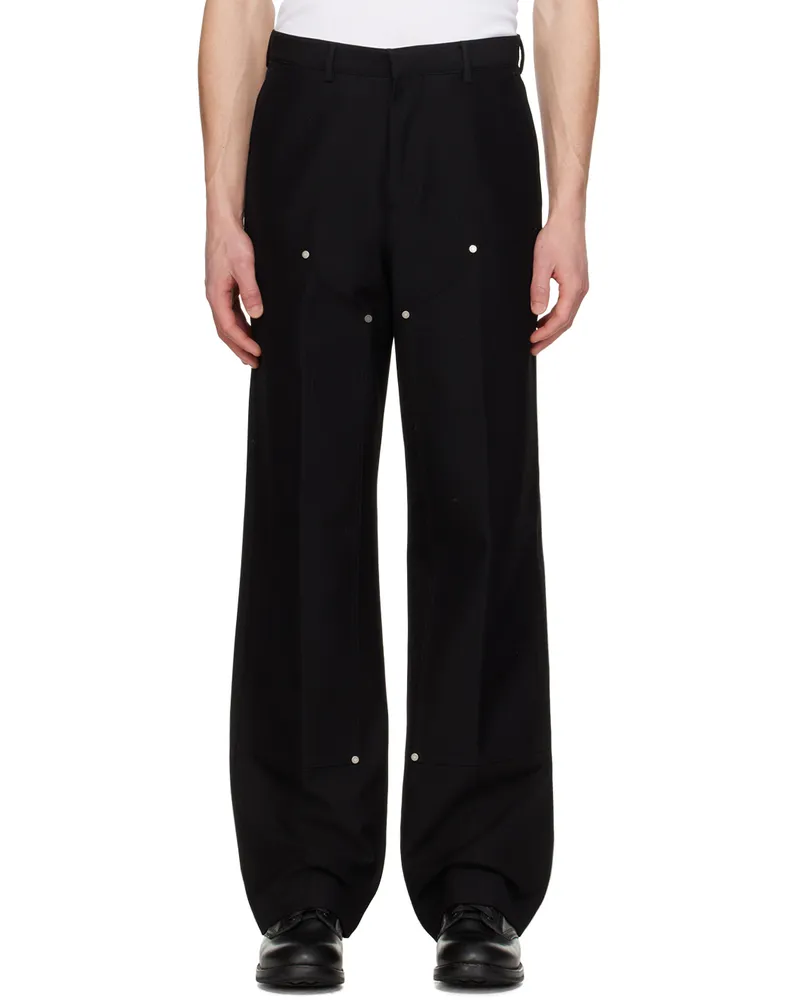 Palm Angels Black Monogram Trousers Black