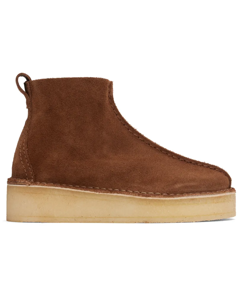Clarks Brown Trek Wedge Boots Mocha