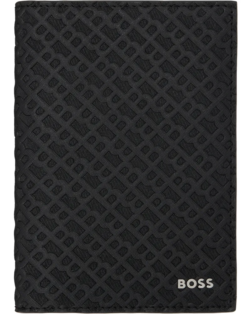 HUGO BOSS Black Embossed-Logo Passport Holder 001-black
