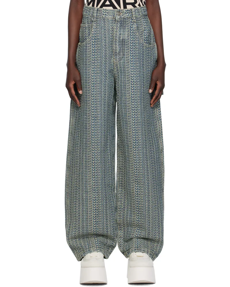 Marc Jacobs Blue 'The Washed Monogram' Jeans 473