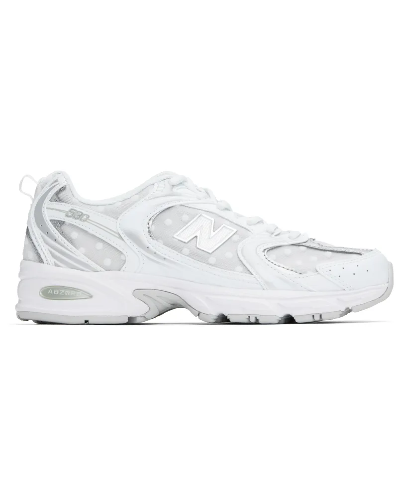 New Balance Silver & White 530 Sneakers White