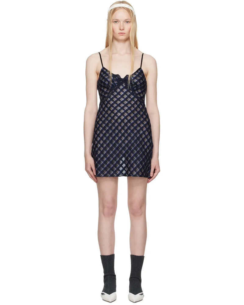 SHUSHU/TONG Navy Cutout Bow Sling Minidress Bu100