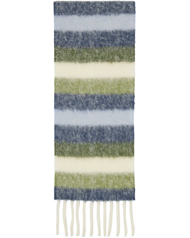 A.P.C. Multicolor Swan Scarf Marine