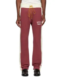 RHUDE Off-White & Burgundy ' Chamonix' Sweatpants Maroon