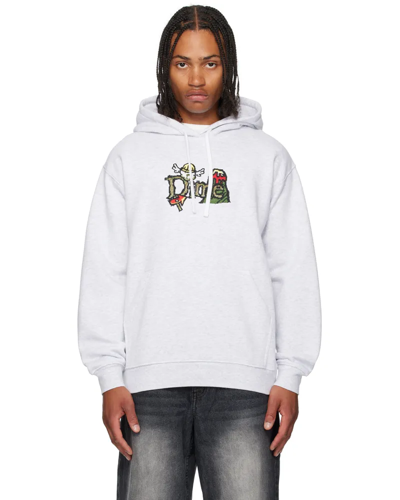 Dime Off-White Classic Fuzzy Hoodie Ash
