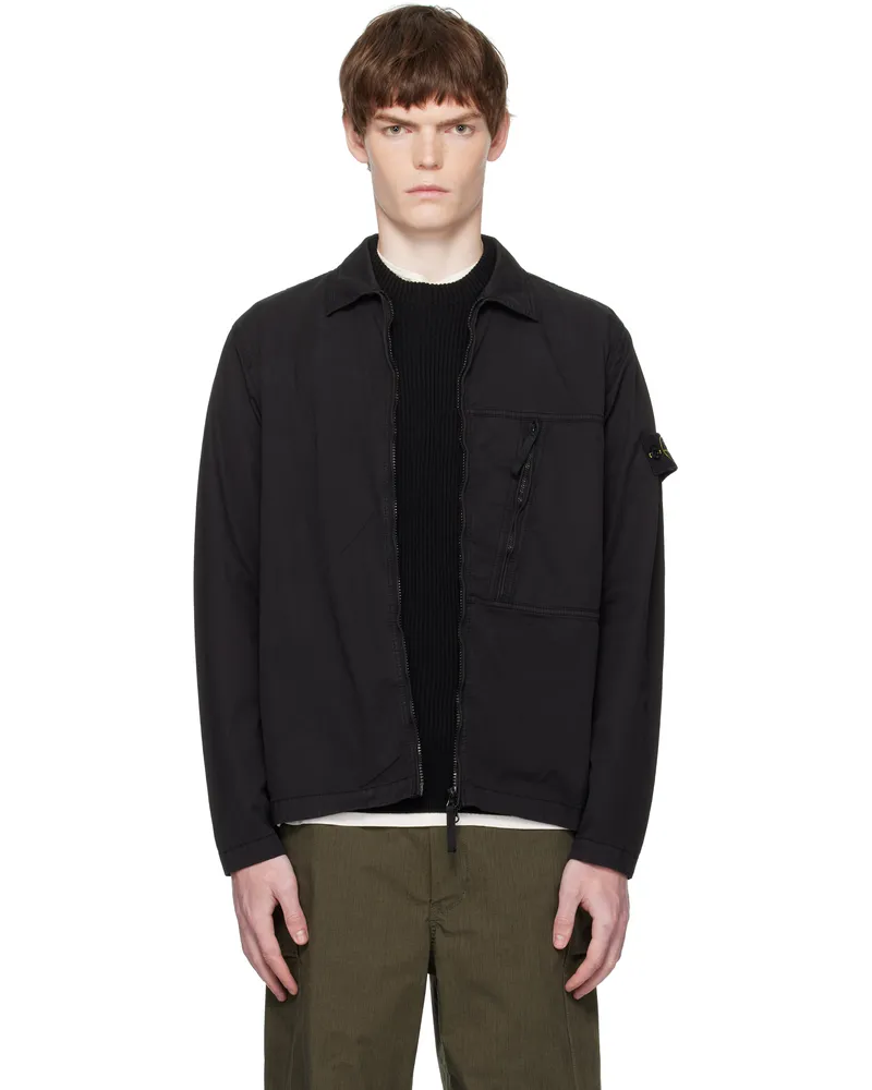 Stone Island Black 1200003 Supima Cotton Twill Stretch-TC Jacket V0029