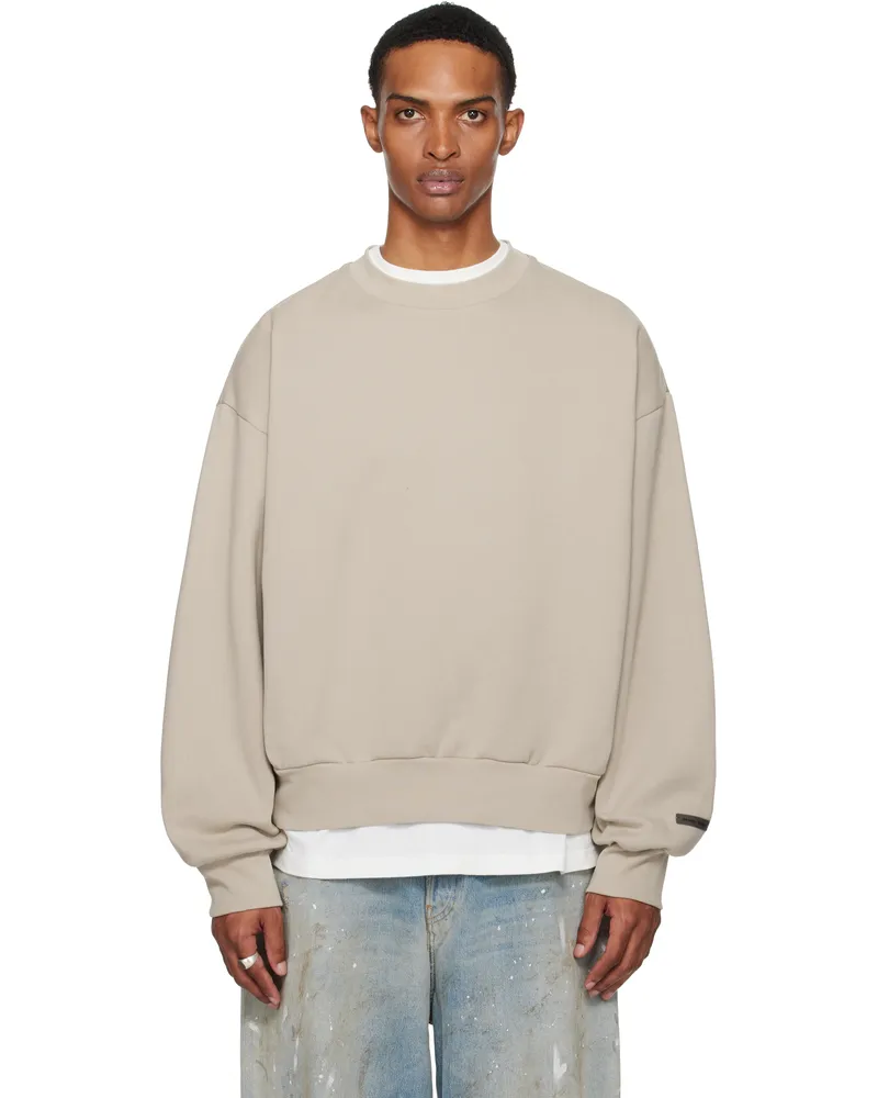 Fear of God Taupe Classic Fit Fleece Crewneck Sweatshirt Timber