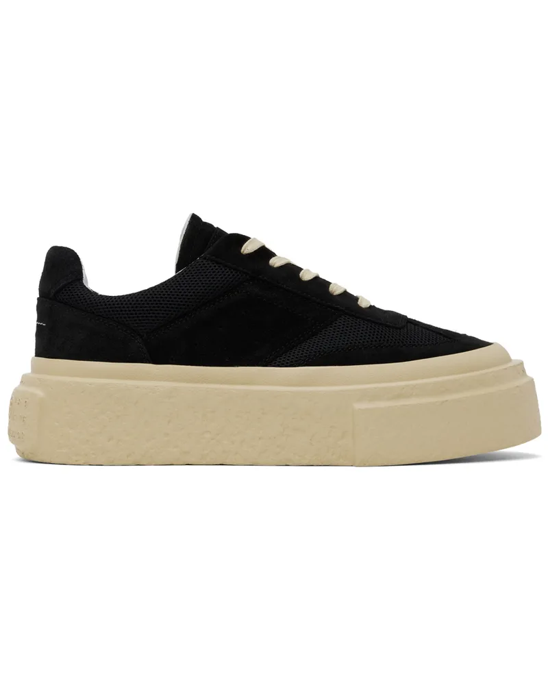 Maison Margiela Black Gambetta Lace-Up Platform Sneakers T8013
