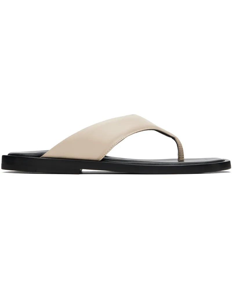 RHUDE Off-White Lounge Thong Flip Flops Cream