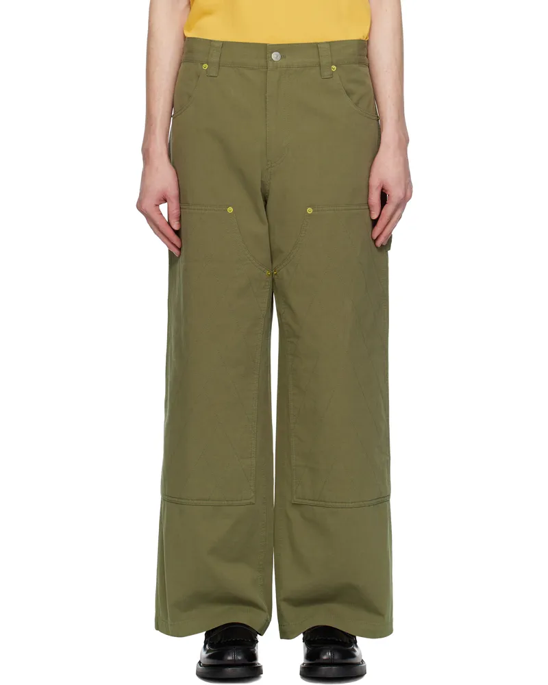 AFTER PRAY Khaki Wide Carpenter Trousers Khaki