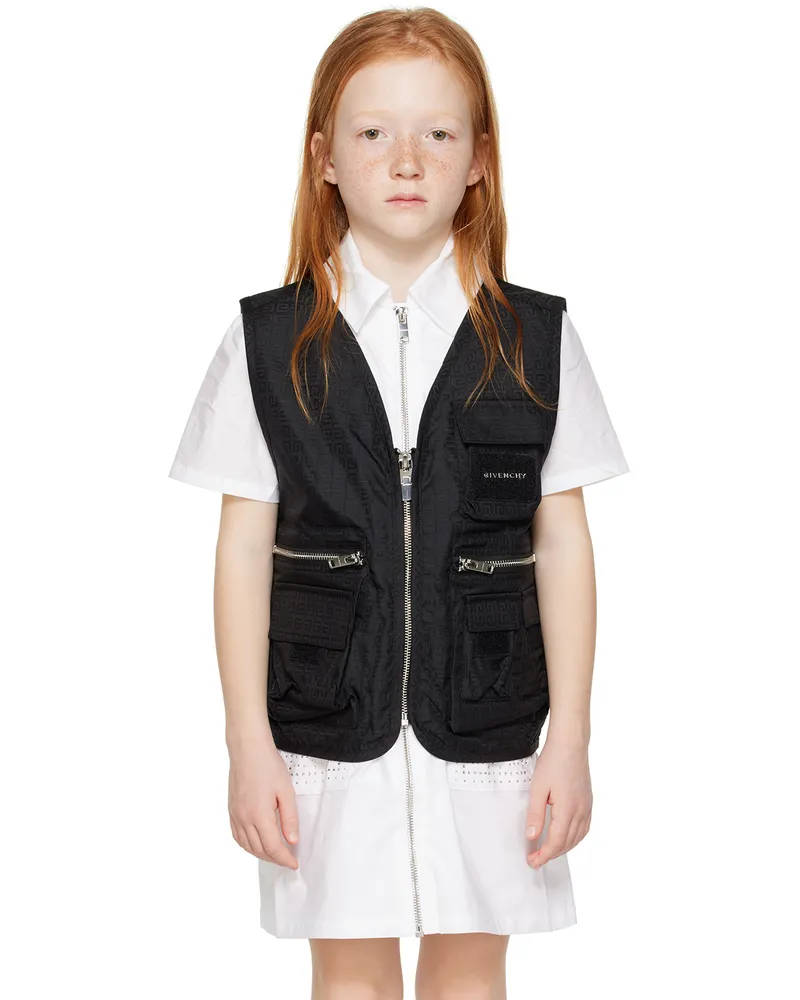 Givenchy Kids Black V-Neck Vest 09b
