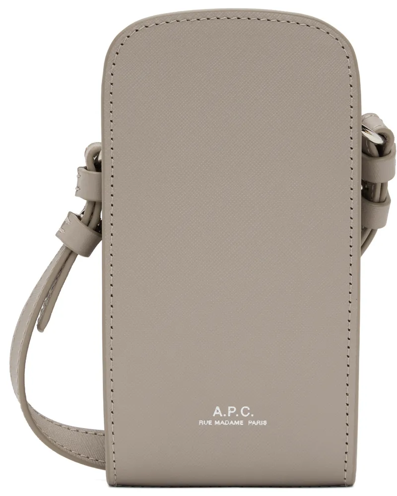 A.P.C. Gray James Pouch Bag Pearl