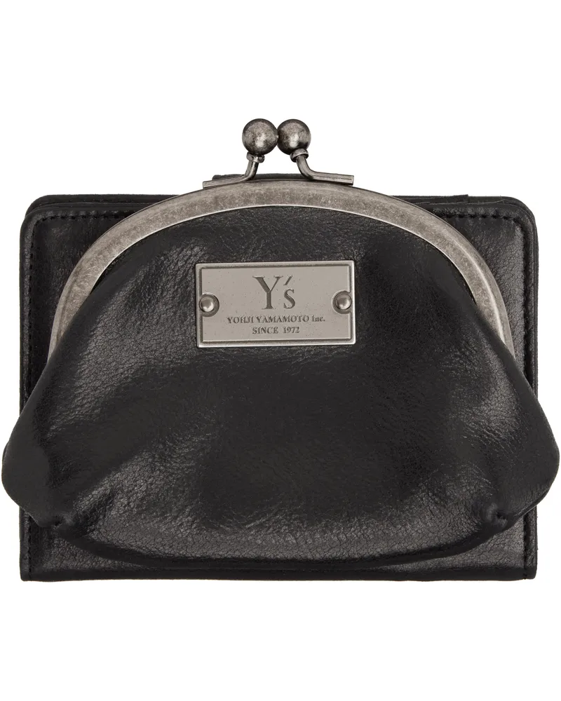 Yohji Yamamoto Black Leather Metal Clasp Wallet 1