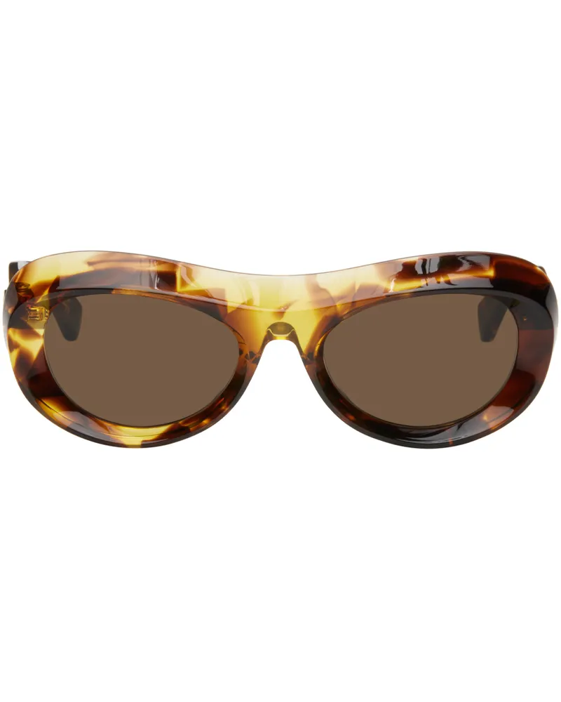 Bottega Veneta Tortoiseshell Scoop Round Acetate Sunglasses 002