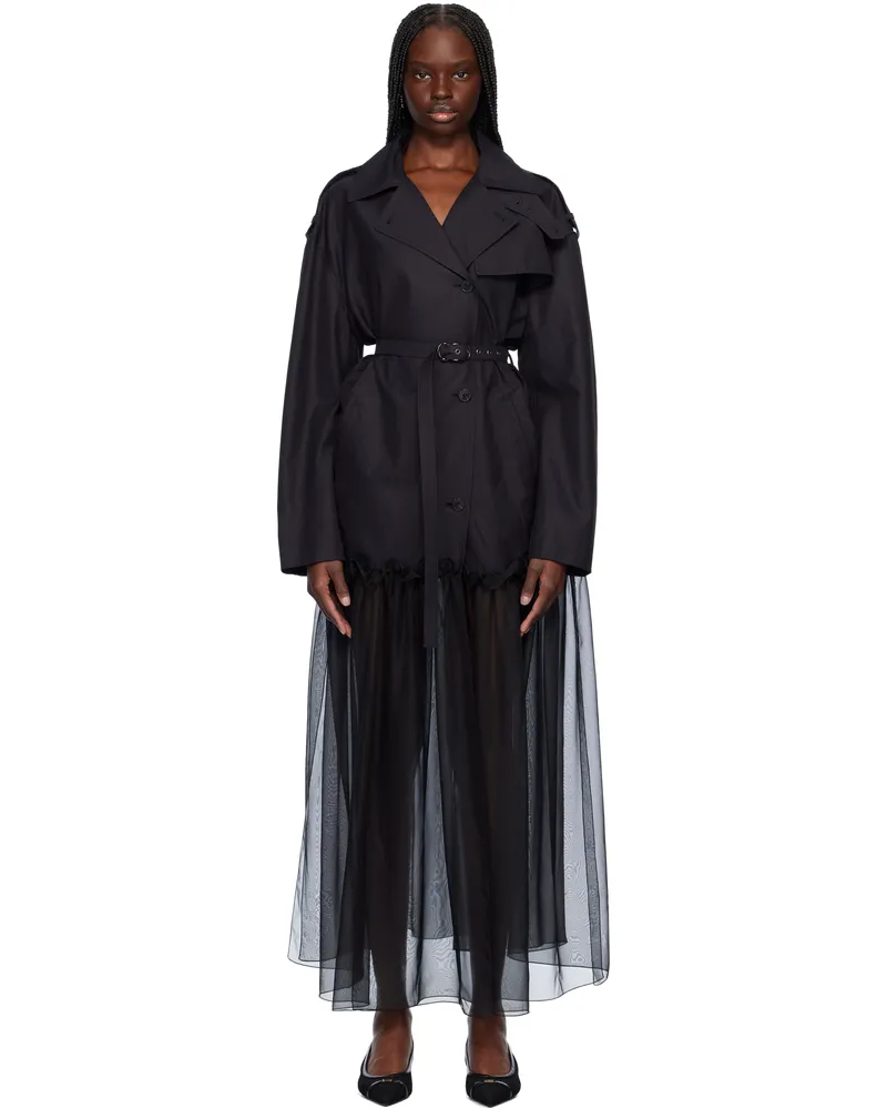 Nensi Dojaka Black Mia Hybrid Trench Coat Black