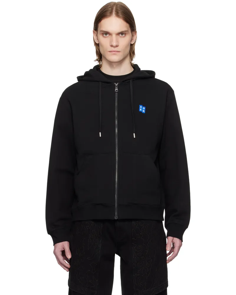 Adererror Black Sig; TRS Tag 01 Zip-Up Hoodie Noir