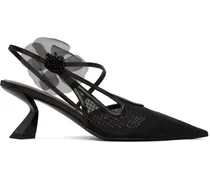 Black Slingback Tulle Heels