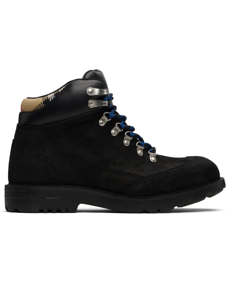 Burberry Black Suede Moor Hiking Boots Black