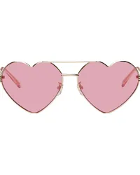 Gucci Gold Heart Sunglasses Gold-gold-red