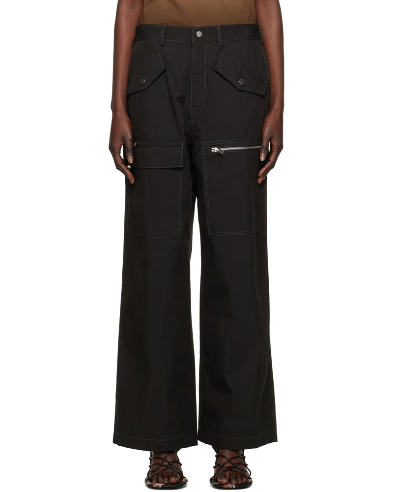Dion Lee Black Slouchy Trousers Black
