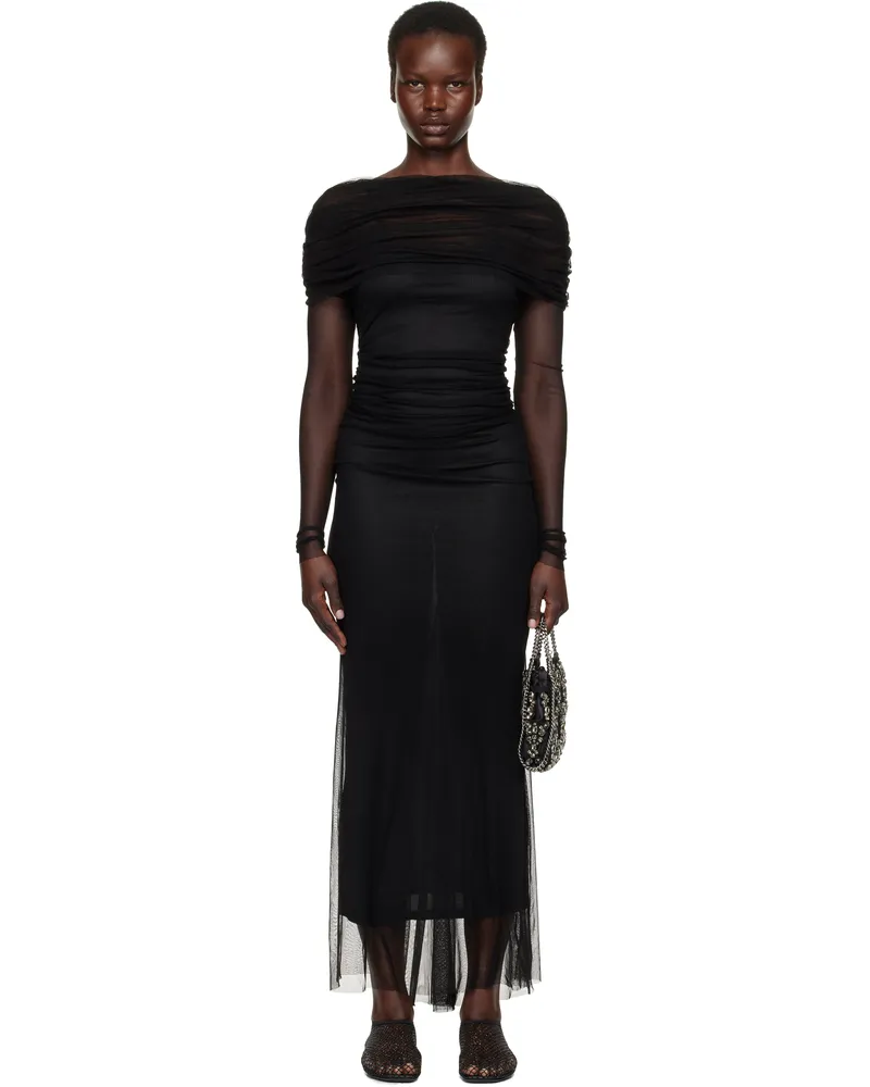 Christopher Esber Black Veiled Maxi Dress Black