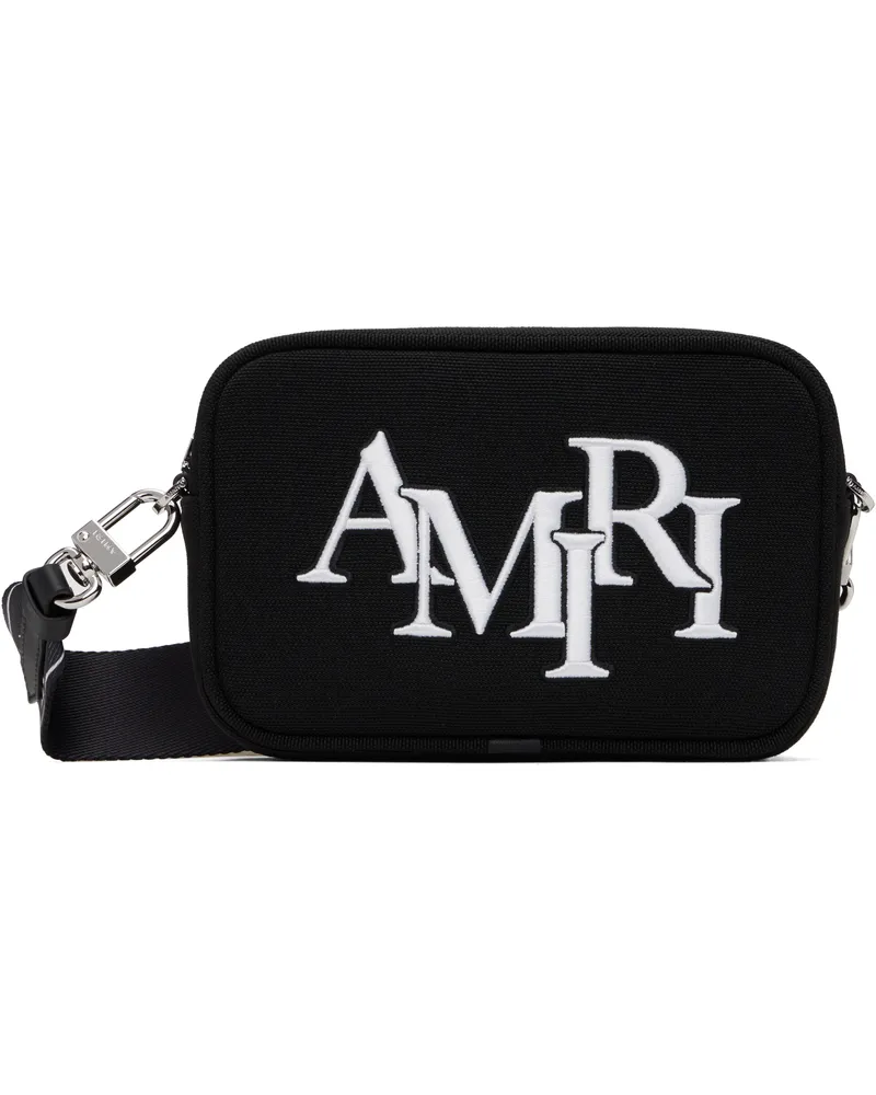 Amiri Black Staggered Camera Case Bag Black