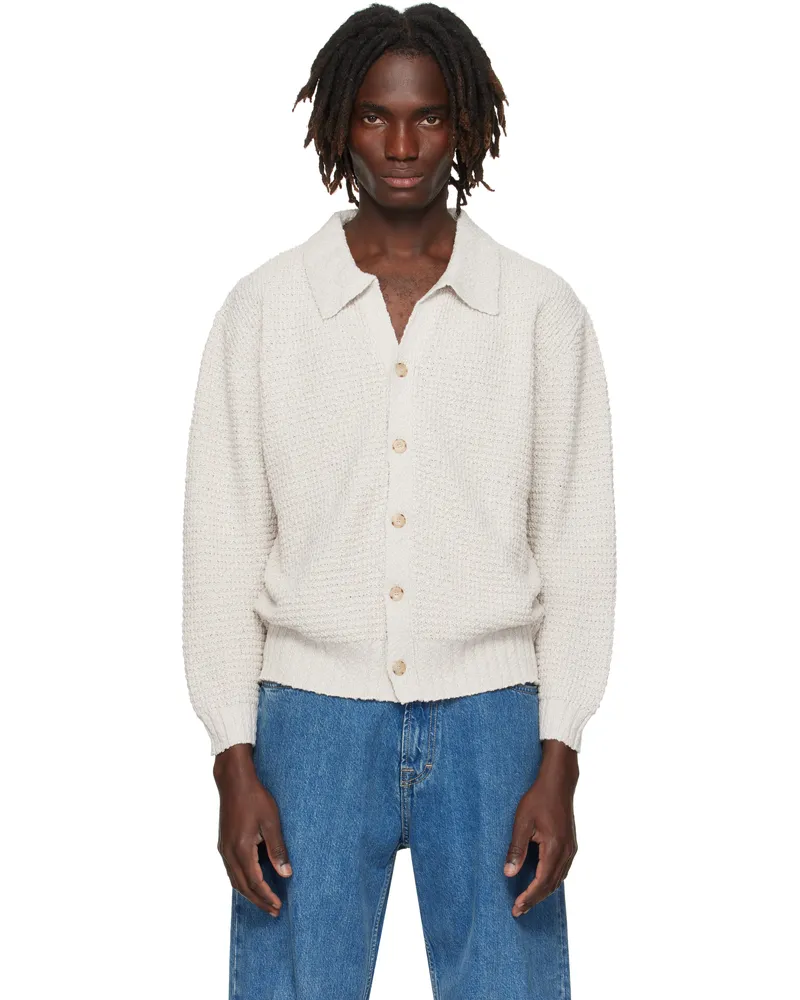 COMMAS Off-White Textured Knit Cardigan Off