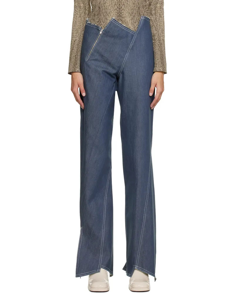Anne Isabella Blue Asymmetric Jeans Light