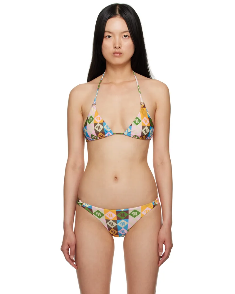 Nanushka Multicolor Zaida Bikini Top Diamond