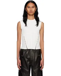 Dion Lee White Split Hem Tank Top Ivory