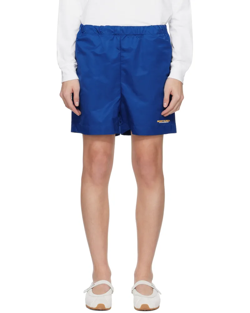 SPORTY & RICH Navy Bold Health Nylon Shorts 3743
