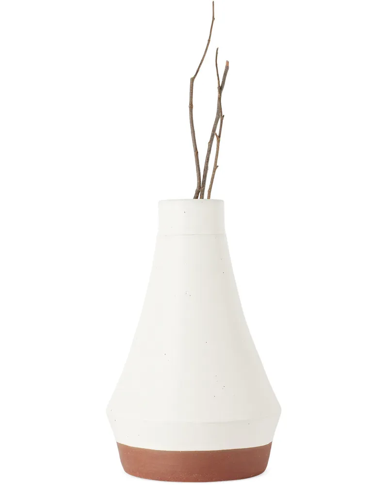 Perla Valtierra Off-White Tikal Mediano Vase Blanco
