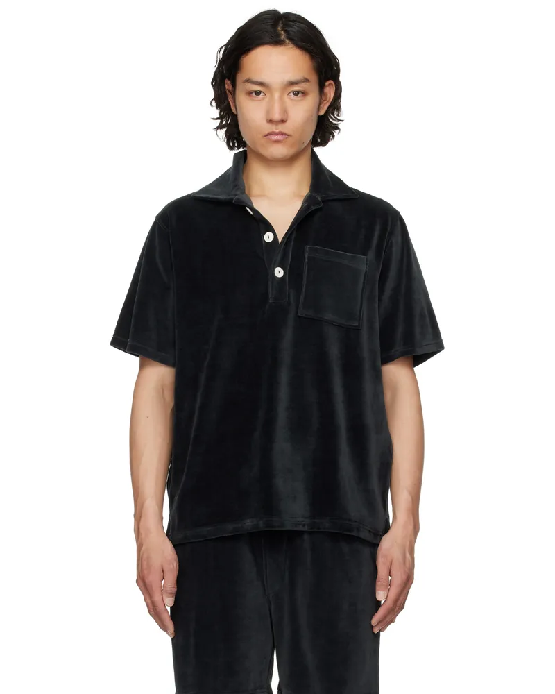 OAS Black Girona Velour Polo Nearly
