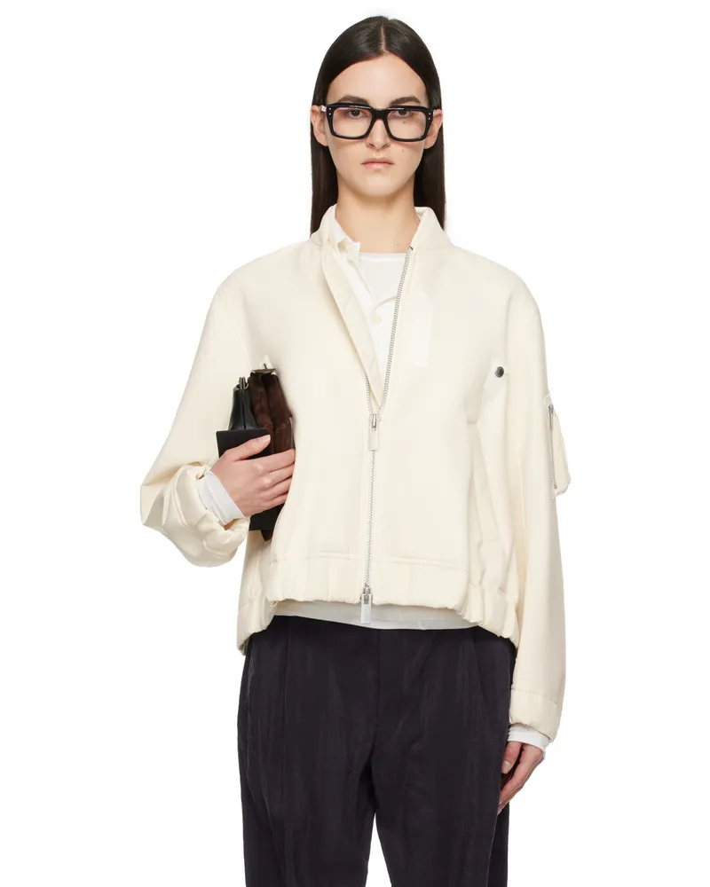 Sacai Off-White Suiting Bonding Bomber Jacket 151
