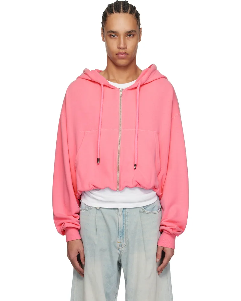 R13 Pink Balloon Zip-Up Hoodie Pink