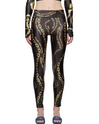 Versace Jeans Black & Gold Chain Couture Leggings Egblack