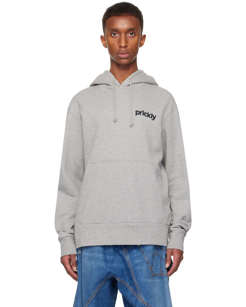 J.W.Anderson Gray 'Prickly' Slogan Hoodie 905