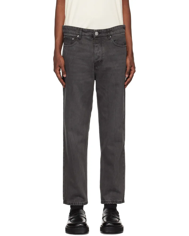 AMI Paris Black Tapered Fit Jeans Black
