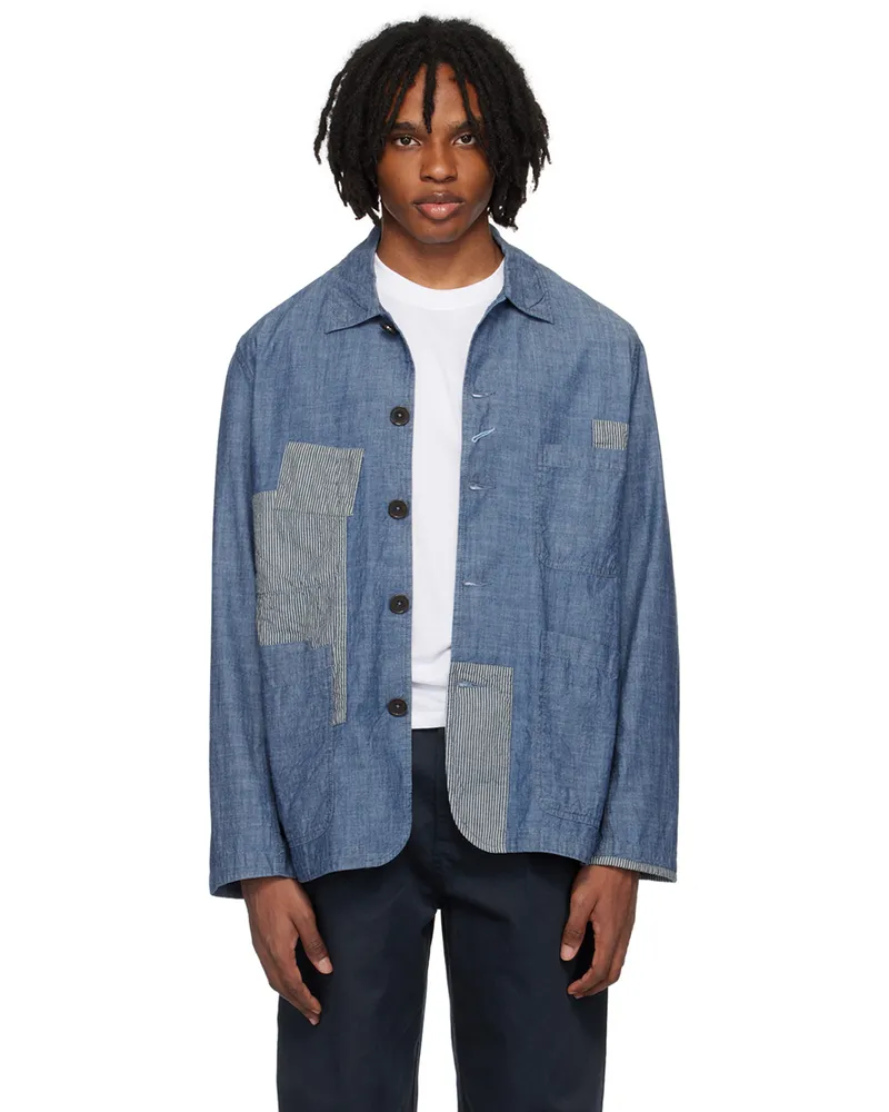 Universal Works Indigo Patched Bakers Jacket Indigo