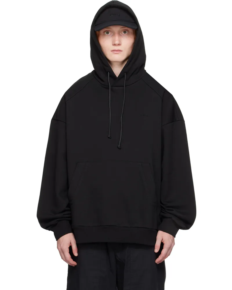 JUUN.J Black Graphic Hoodie Black