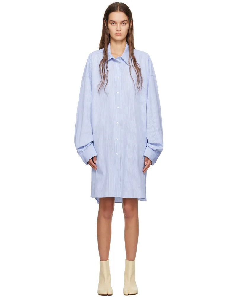 Maison Margiela Blue & White Pinstripe Shirt 001f