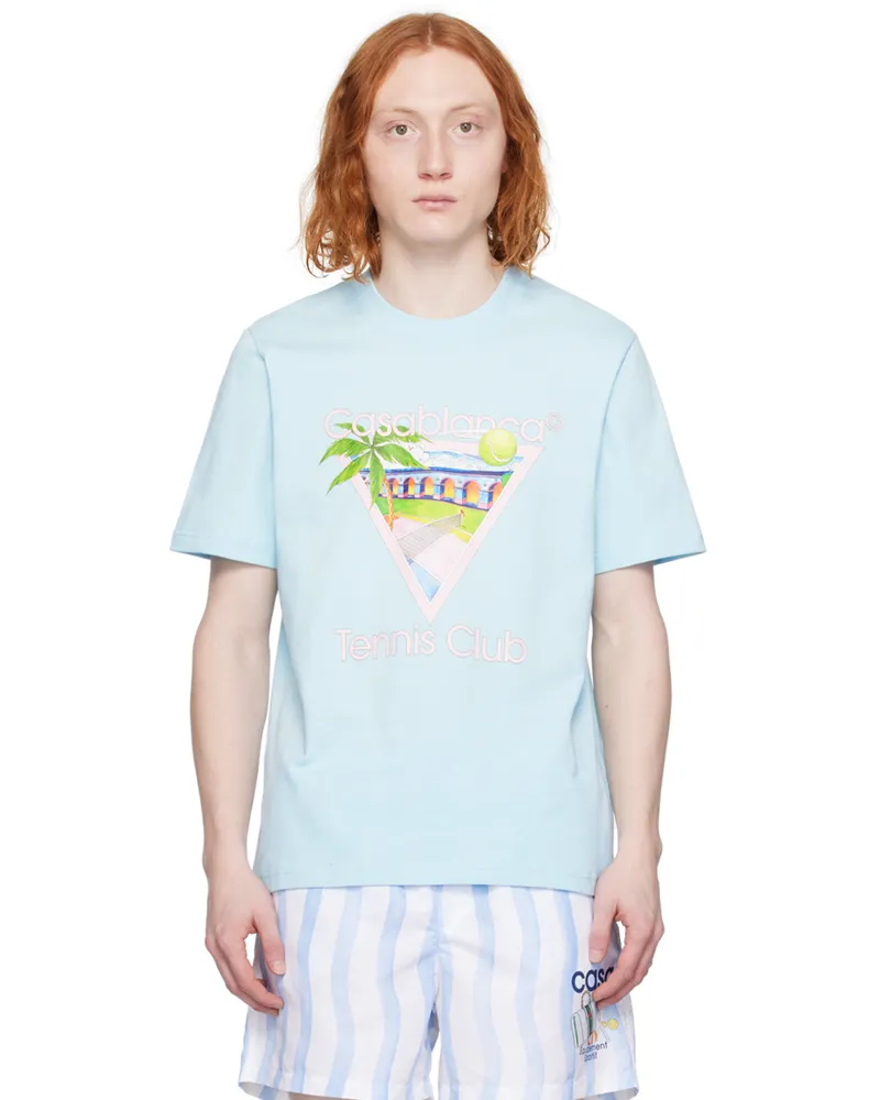 Casablanca Paris Blue 'Tennis Club' Icon T-Shirt Tennis