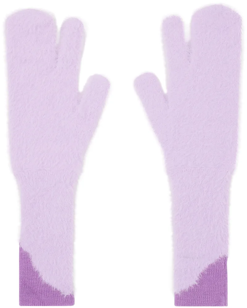 Maison Margiela Purple Furry Worn Out Mitts 376