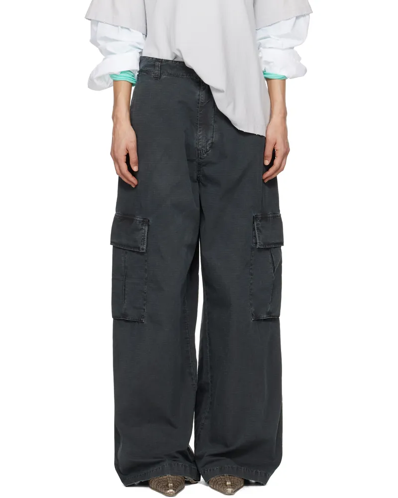 Acne Studios Black Ripstop Cargo Trousers Bm0