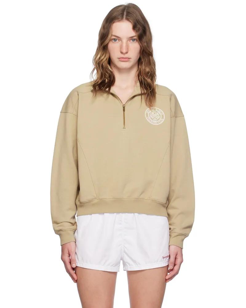 SPORTY & RICH Beige 'Paris Country Club' Sweatshirt 13