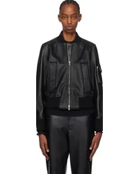 Proenza Schouler Black White Label Mika Leather Bomber Jacket Black