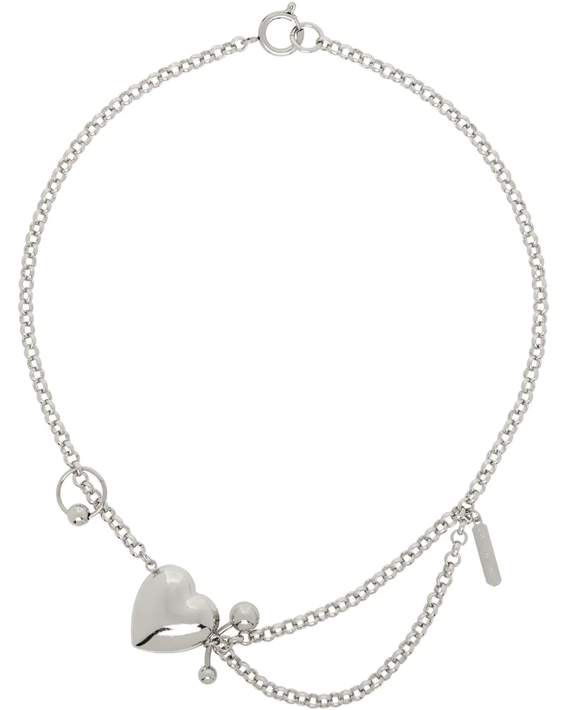 Justine Clenquet Silver Curtis Necklace Palladium