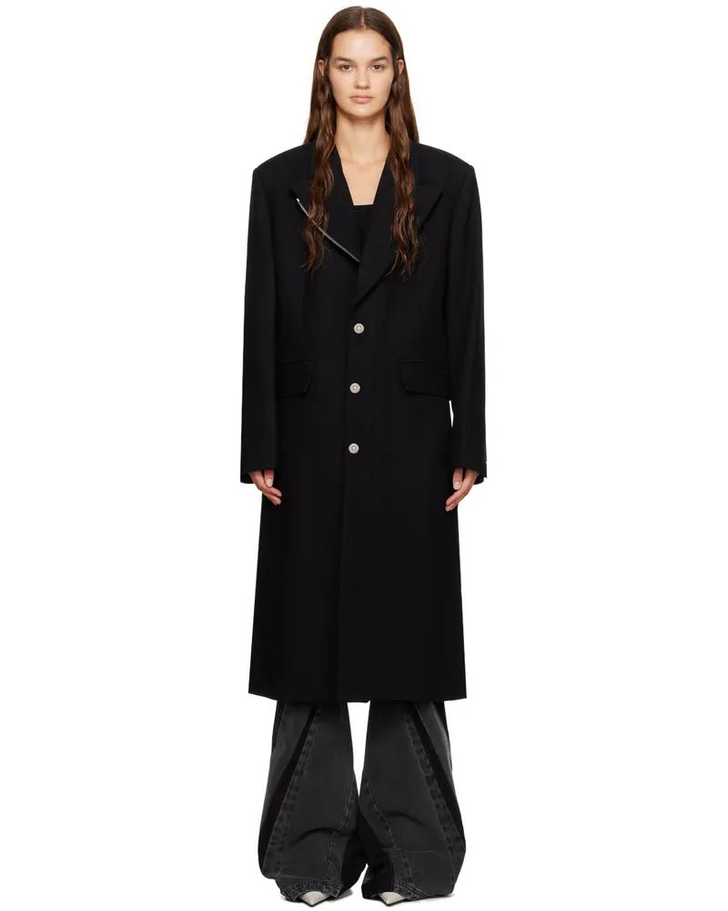 Dion Lee Black Arrow Lapel Coat Black