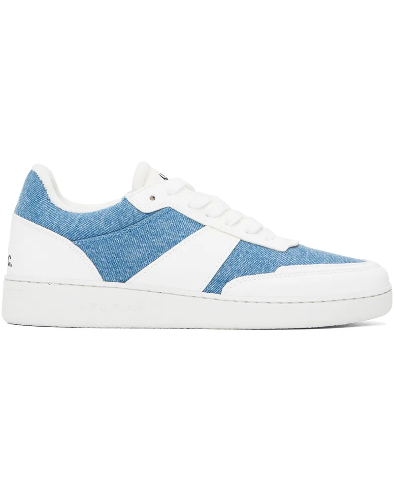 A.P.C. White & Blue Plain Sneakers Iab